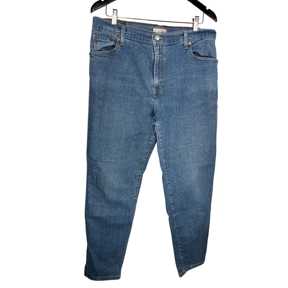Levis Jeans 550 Relaxed Tapered 16 M Blue Mid Rise Stretch Denim Y2K Fashion